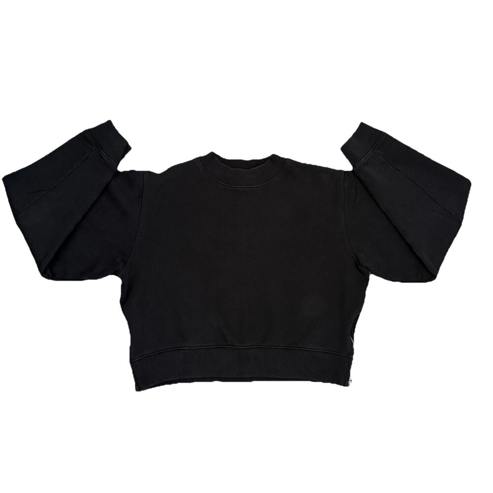 Acne Studios Cropped Side-Zip Bird Sweatshirt Black size XS Crewneck